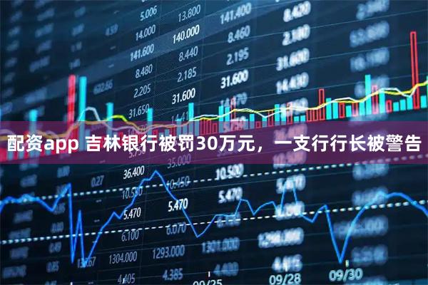 配资app 吉林银行被罚30万元，一支行行长被警告